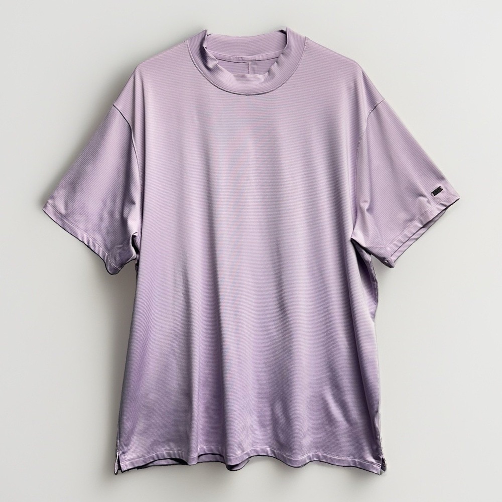 Nike Tiger Woods Golf Shirt Mens 2XL Purple Dri-FIT Mock Neck Performance